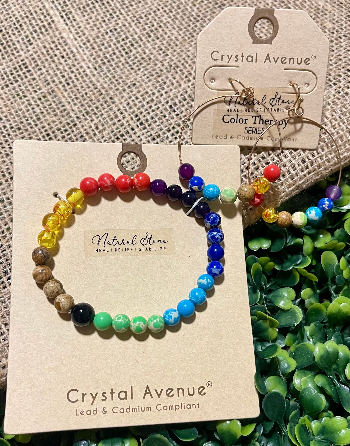 Chackra Bracelet & Earrings Set