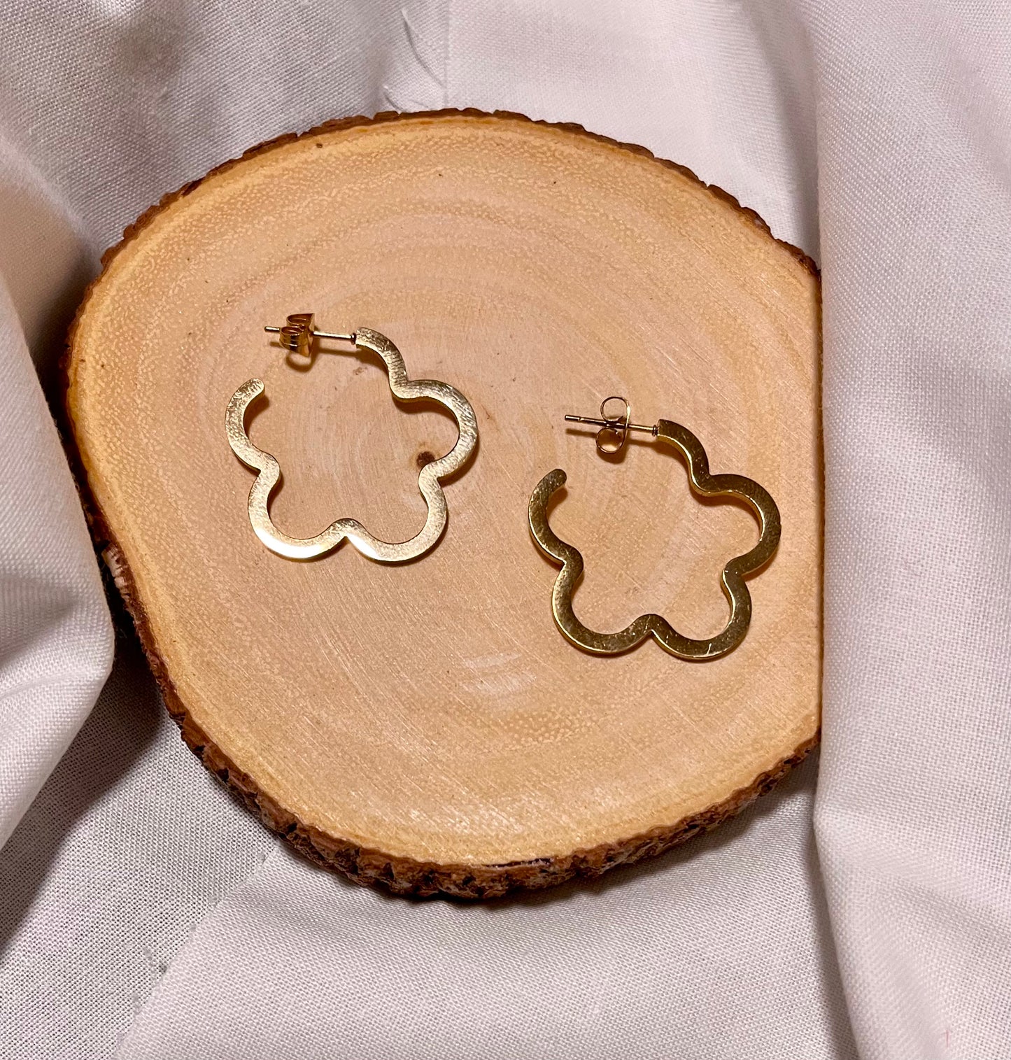 Gold Flower Inspired Hoops